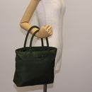 PRADA Handtas Nylon Kaki Zilver Auth bs29885-22