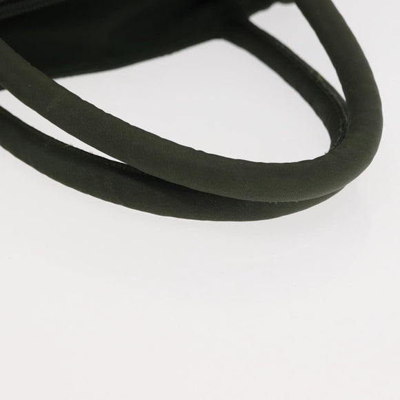 PRADA Hand Bag Nylon Khaki Silver Auth bs29885