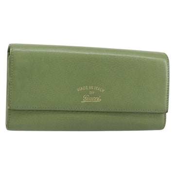 GUCCI Flora Continental Wallet Leather Green 376186 0959 Auth bs29886