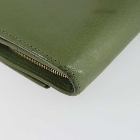 GUCCI Flora Continental Wallet Leather Green 376186 0959 Auth bs29886