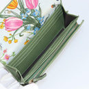 GUCCI Flora Continental Wallet Leather Green 376186 0959 Auth bs29886-14