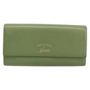 GUCCI Flora Continental Wallet Leather Green 376186 0959 Auth bs29886-2