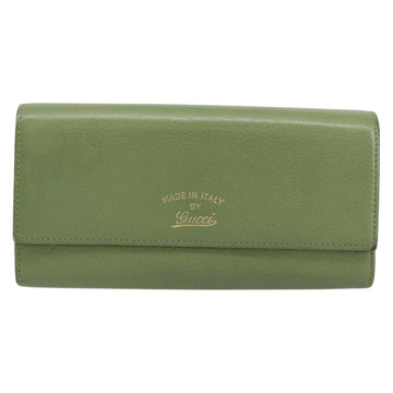 GUCCI Flora Continental Wallet Leather Green 376186 0959 Auth bs29886 - 0