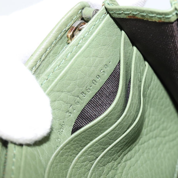 GUCCI Flora Continental Wallet Leather Green 376186 0959 Auth bs29886