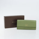GUCCI Flora Continental Wallet Leather Green 376186 0959 Auth bs29886-21