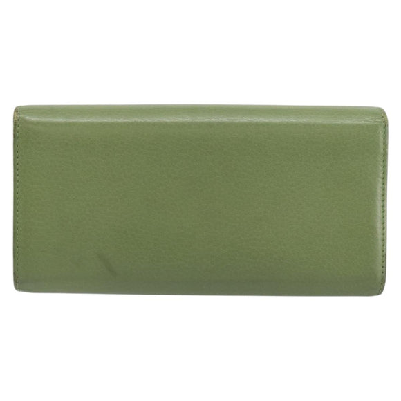GUCCI Flora Continental Wallet Leather Green 376186 0959 Auth bs29886