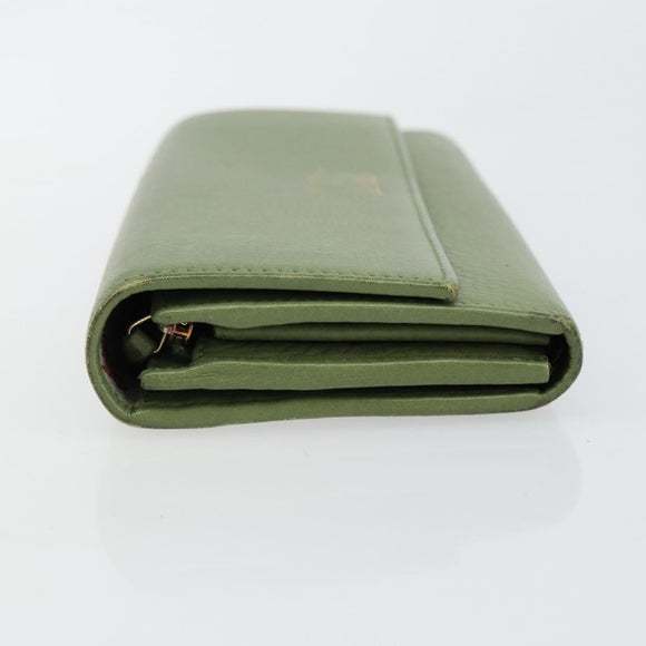 GUCCI Flora Continental Wallet Leather Green 376186 0959 Auth bs29886