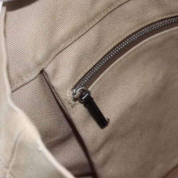 PRADA Tote Bag Canvas Beige Light Blue Auth bs29888