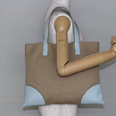 PRADA Tote Bag Canvas Beige Light Blue Auth bs29888-22