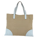 PRADA Tote Bag Canvas Beige Light Blue Auth bs29888-2