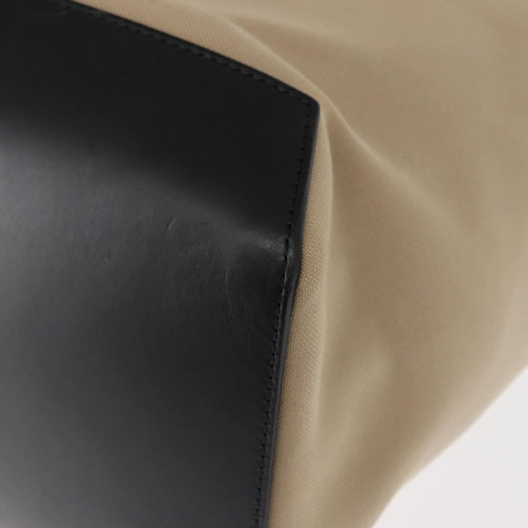 Berluti Calligraphy Tote Bag Canvas Leather Beige Silver Auth bs29891