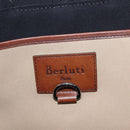Berluti Calligraphy Tote Bag Canvas Leather Beige Silver Auth bs29891-15