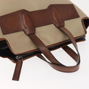 Berluti Calligraphy Tote Bag Canvas Leather Beige Silver Auth bs29891-6