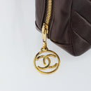 CHANEL V stitch Shoulder Bag Lamb Skin Brown Gold CC Auth bs29893-18