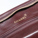 CHANEL V stitch Shoulder Bag Lamb Skin Brown Gold CC Auth bs29893-19