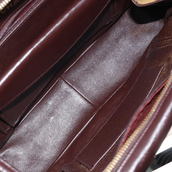 CHANEL V stitch Shoulder Bag Lamb Skin Brown Gold CC Auth bs29893