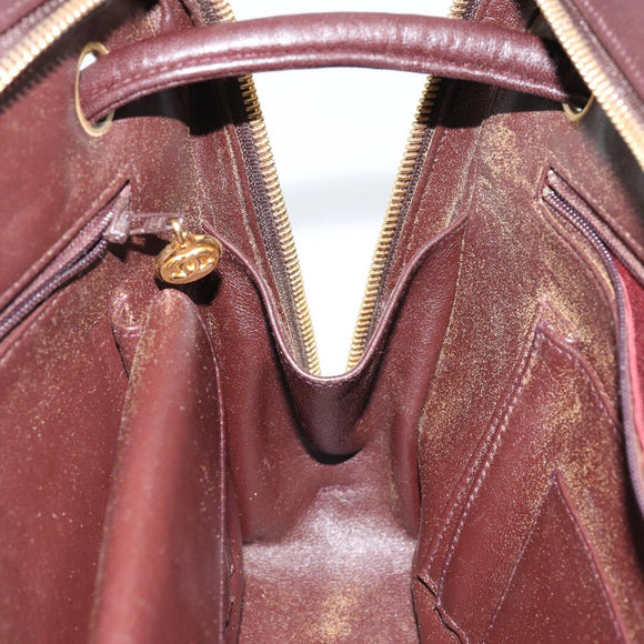 CHANEL V stitch Shoulder Bag Lamb Skin Brown Gold CC Auth bs29893