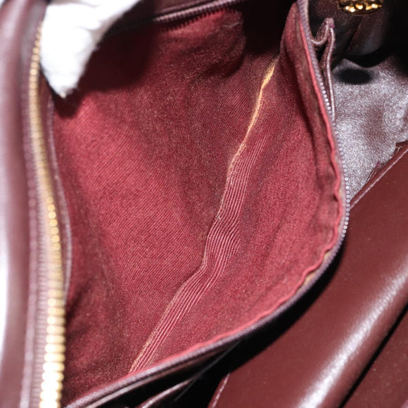 CHANEL V stitch Shoulder Bag Lamb Skin Brown Gold CC Auth bs29893