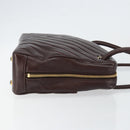 CHANEL V stitch Shoulder Bag Lamb Skin Brown Gold CC Auth bs29893-3