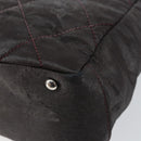 CHANEL Paris Biarritz Tote Bag Coated Canvas Dark Brown Silver CC Auth bs29897-16