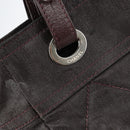 CHANEL Paris Biarritz Tote Bag Coated Canvas Dark Brown Silver CC Auth bs29897-18