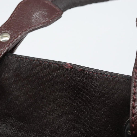 CHANEL Paris Biarritz Tote Bag Coated Canvas Dark Brown Silver CC Auth bs29897