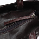 CHANEL Paris Biarritz Tote Bag Coated Canvas Dark Brown Silver CC Auth bs29897-19