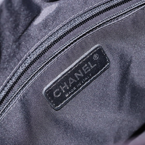 CHANEL Paris Biarritz Tote Bag Coated Canvas Dark Brown Silver CC Auth bs29897