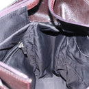 CHANEL Paris Biarritz Tote Bag Coated Canvas Dark Brown Silver CC Auth bs29897-21