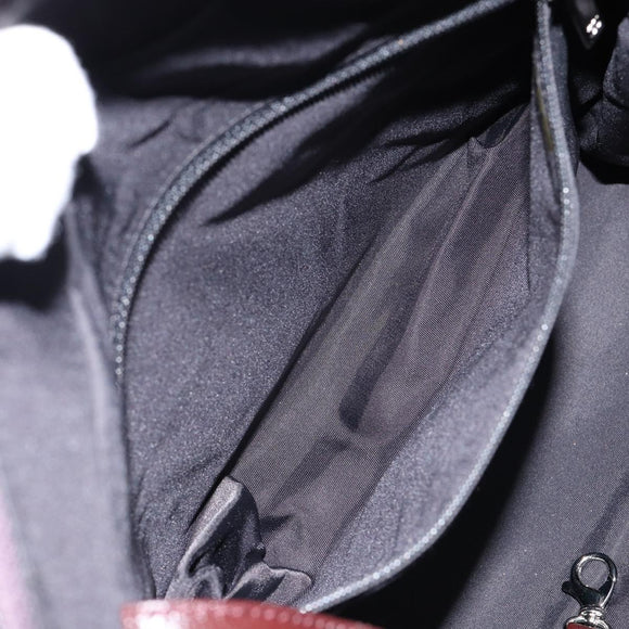 CHANEL Paris Biarritz Tote Bag Coated Canvas Dark Brown Silver CC Auth bs29897