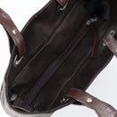 CHANEL Paris Biarritz Tote Bag Coated Canvas Dark Brown Silver CC Auth bs29897-6