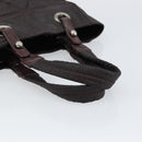 CHANEL Paris Biarritz Tote Bag Coated Canvas Dark Brown Silver CC Auth bs29897-7