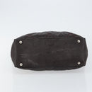 CHANEL Paris Biarritz Tote Bag Coated Canvas Dark Brown Silver CC Auth bs29897-5