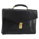 CHANEL Briefcase Caviar Skin Black Gold CC Auth bs29898-1