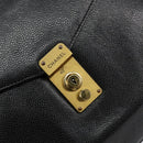 CHANEL Briefcase Caviar Skin Black Gold CC Auth bs29898-9