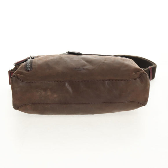 Berluti Shoulder Bag Leather Brown Silver Auth bs29899