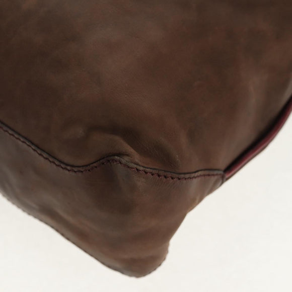 Berluti Shoulder Bag Leather Brown Silver Auth bs29899