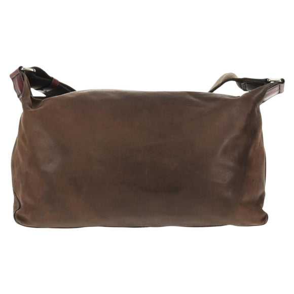 Berluti Shoulder Bag Leather Brown Silver Auth bs29899