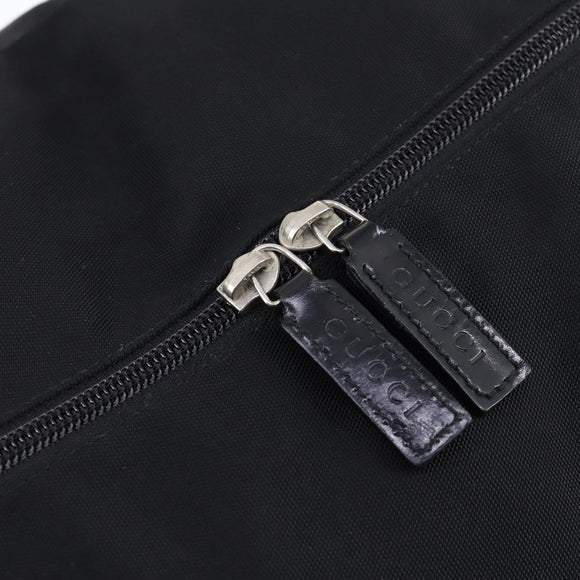 GUCCI Boston Bag Nylon Black Silver 012 0389 Auth bs29901