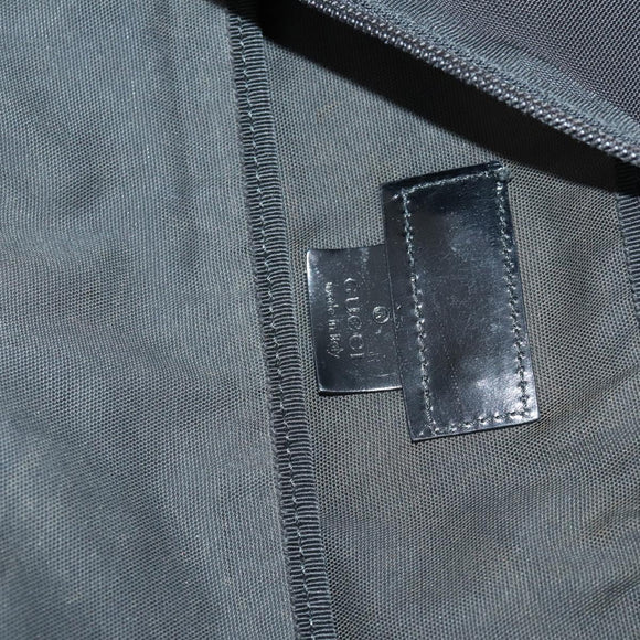 GUCCI Boston Bag Nylon Black Silver 012 0389 Auth bs29901