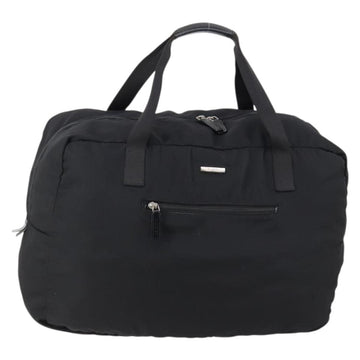 GUCCI Boston Bag Nylon Black Silver 012 0389 Auth bs29901