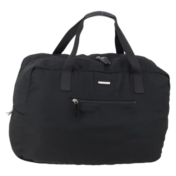 GUCCI Boston Bag Nylon Black Silver 012 0389 Auth bs29901