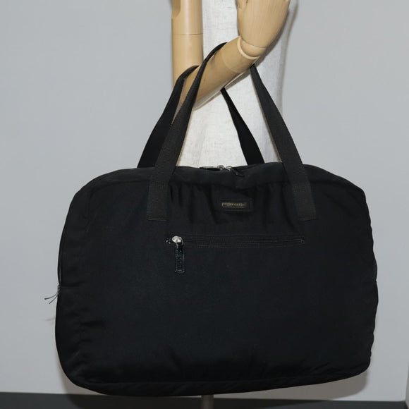 GUCCI Boston Bag Nylon Black Silver 012 0389 Auth bs29901