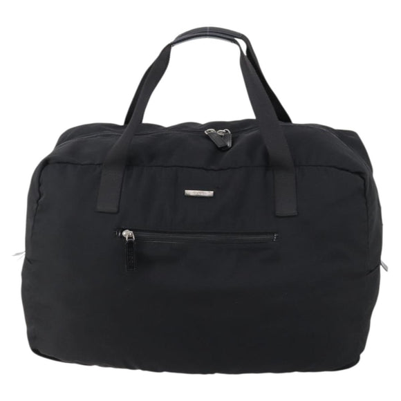 GUCCI Boston Bag Nylon Black Silver 012 0389 Auth bs29901