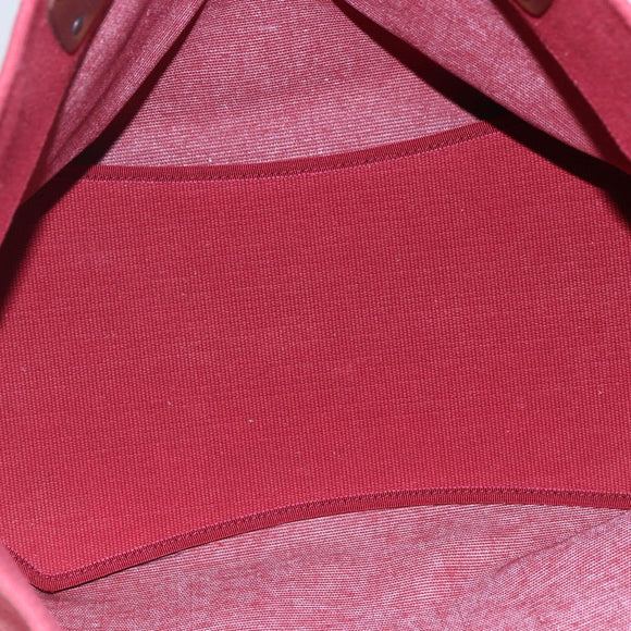 BOTTEGA VENETA Chain Tote Bag Canvas Outlet Red Auth bs29902