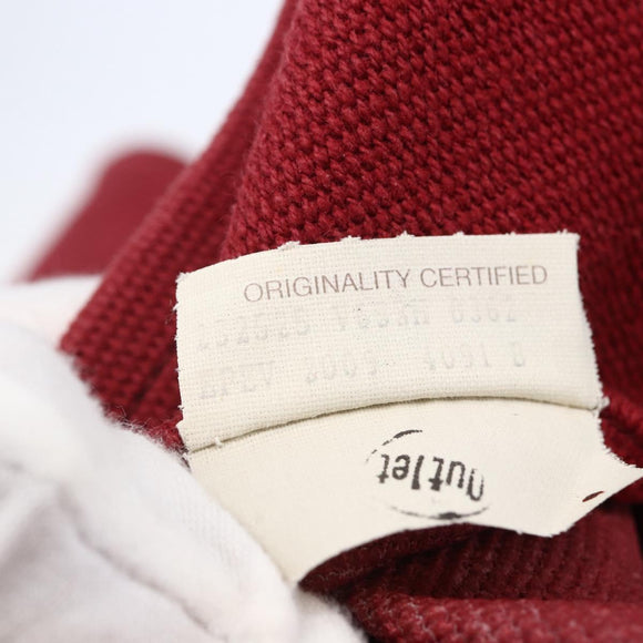 BOTTEGA VENETA Chain Tote Bag Canvas Outlet Red Auth bs29902