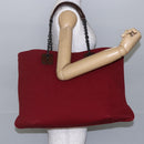 BOTTEGA VENETA Chain Tote Bag Canvas Outlet Rood Origineel bs29902-19