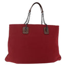 BOTTEGA VENETA Chain Tote Bag Canvas Outlet Rood Origineel bs29902-1