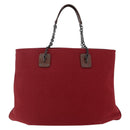 BOTTEGA VENETA Chain Tote Bag Canvas Outlet Rood Origineel bs29902-13