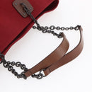 BOTTEGA VENETA Chain Tote Bag Canvas Outlet Rood Origineel bs29902-7